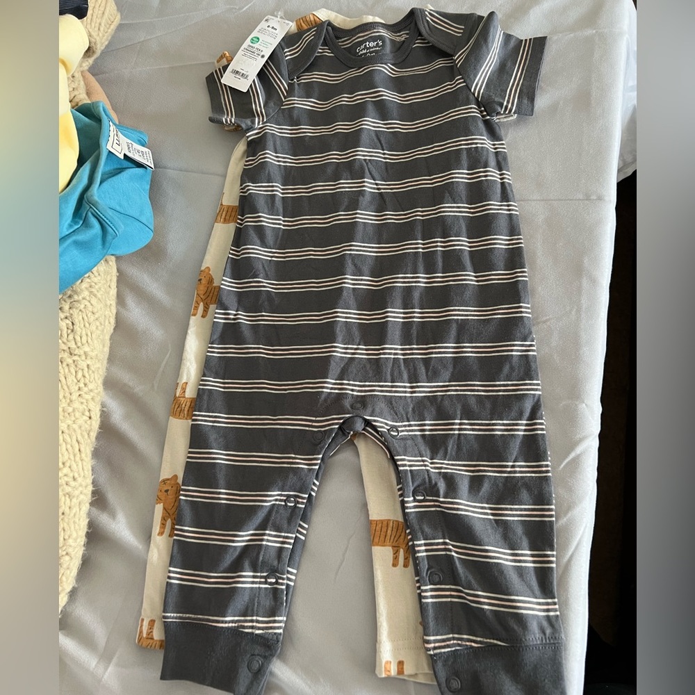Two pack Carters 6-9 months short sleeve, long pant onsies